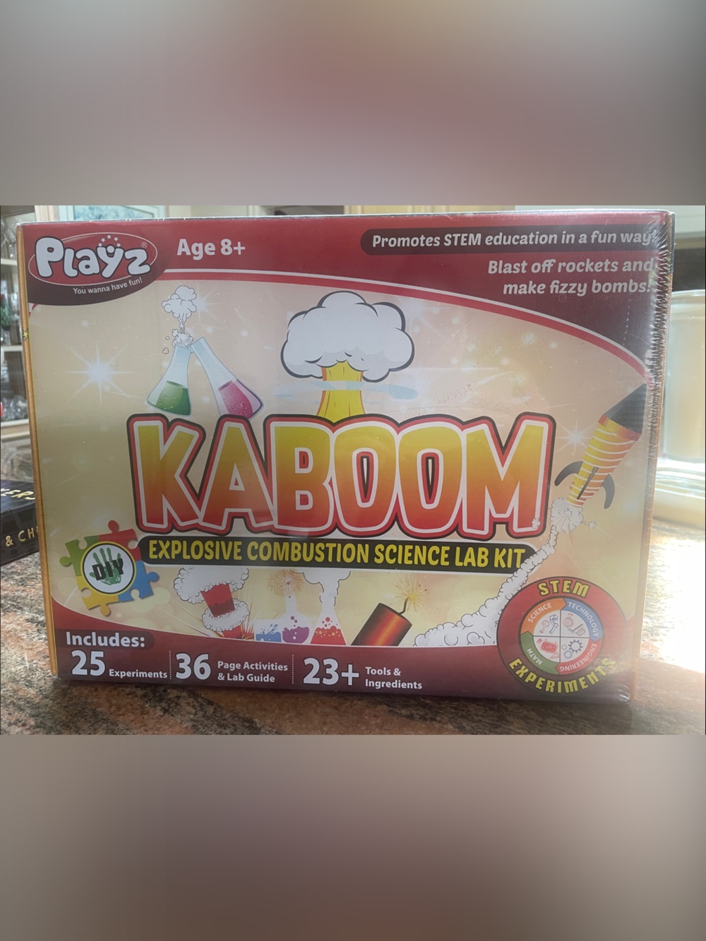 Kaboom Explosive Combustion Science Lab Kit - Red/Yellow